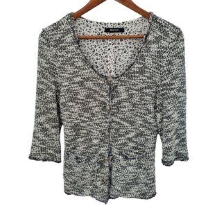 41Hawthorn Womens Button Front Cardigan‎ Sweater Small 3/4 Sleeve Pockets Lined